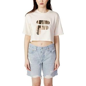 FILA Bothel Cropped Graphic T-shirt voor dames, Brons