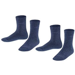 ESPRIT Unisex Kids Voetbal Logo 2 Pack Duurzame Ademende Sokken Biologisch Katoen Versterkte Zachte Platte Teennaad Effen Tenen voor Dagelijks en School Multipack Set van 2 paar, Blauw (Navy Blue