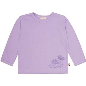 loud + proud Lange arm, Derby Rib met print, van biologisch katoen, gecertificeerd T-shirt met lange mouwen voor meisjes, Lila.