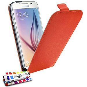 Muzzano Beschermhoes voor Samsung Galaxy S6 [L'Open Flip Premium] [rood] + stylus en reinigingsdoekje - ultieme bescherming voor uw Samsung Galaxy S6