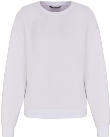 Armani Exchange Dames sweatshirt ronde hals Essential Signature geborduurd logo optisch wit S wit (Optic White), S, Wit (Optisch Wit), S