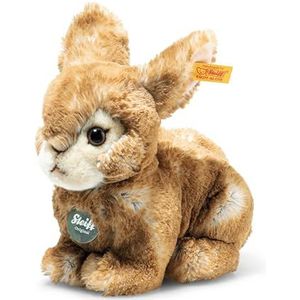 Steiff Melly Zittend konijn, 20 cm, Teddies for Tomorrow, zacht pluche, pluizig, om te spelen en te knuffelen, machinewasbaar
