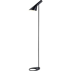 Barcelona LED Moderne design staande lamp van Scandinavisch metaal, zwart, met E27-fitting met verstelbare kop, staande schakelaar voor vloer, woonkamer, slaapkamer, studio
