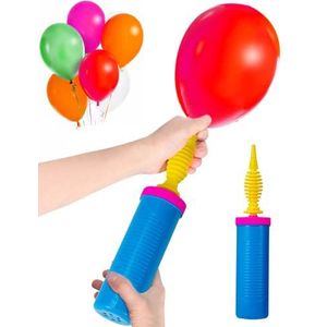Ballonpomp, handballonpomp, handmatige ballonpomp, opblaasbare ballonpomp, voor bruiloftsballonnen, verjaardagsdecoratie, feest, bruiloft, blauw-roze