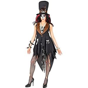 Widmann 10732 Voodoo Priesterin-kostuum, jurk, heksenhoed, themafeest, Halloween, dames, meerkleurig, M
