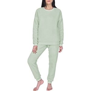Sleepdown 2-delige pyjamaset van fleece voor dames, warm en zacht, comfortabel, bovendeel en broek met lange mouwen, Lila.