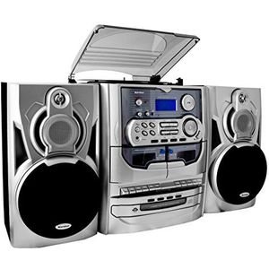 Karcher KA 5300 Compact systeem (3-voudige cd-wisselaar, platenspeler, cassettebord, radio, afstandsbediening) zilver