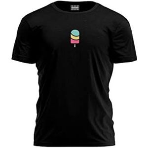 Bona Basics, Imprimé Numériquement, T-Shirt Basique pour Homme, 100% Coton, Noir, Décontracté, Hauts pour Homme, Taille: XL