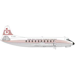 Herpa Turkish Airlines Vickers Viscount 700 - TC-SES, schaal 1:200, model, verzamelstuk, vliegtuig met standaard, metalen figuur
