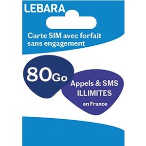 SIM-kaart + mobiel abonnement 80 GB met onbeperkt bellen en sms'en Frankrijk - €9,99