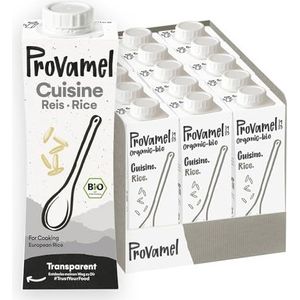 Provamel Organic-Bio Rijst Cuisine Kookcrème, Biologisch rijstproduct om te koken, veganistisch, UHT, 15 x 250 ml, 15 stuks