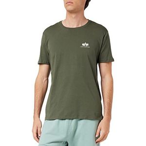 ALPHA INDUSTRIES Basic T Small Logo Heren T-shirt, Dark Olive, 3XL