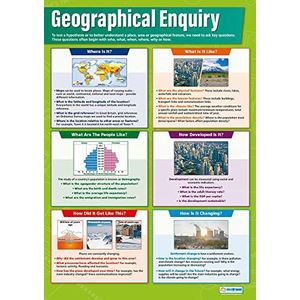 Daydream Education - Geografisch onderzoek | aardrijkskunde poster | gelamineerd hoogglans papier 850 mm x 594 mm (A1) | aardrijkskunde poster voor klaslokaal | educatieve tabellen