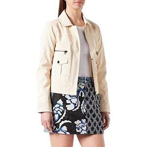 Desigual CHAQ_PRIMAVERA kunstleren jas voor dames, Wit.