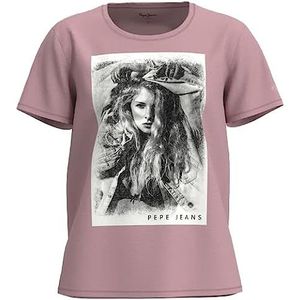Pepe Jeans Liana Dames T-Shirt Rose 308cloudy XS, rose 308cloudy