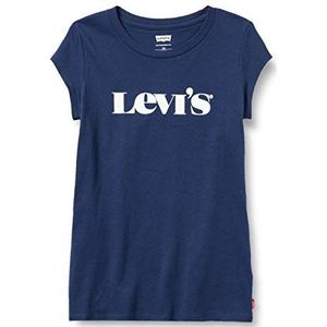 Levi's Kids Lvg Ss Graphic Te Girl 10-16 Jaar, Middeleeuws blauw