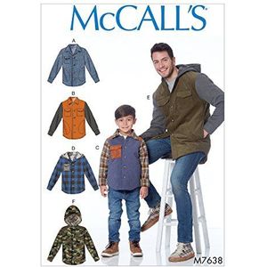 McCall's Patterns 7638 heren jongens jas 3-8 zakdoek meerkleurig