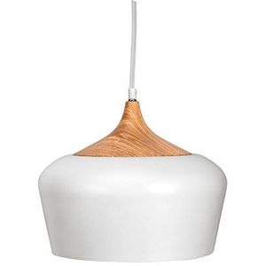 Pauleen 48147 hanglamp Pure Delight metaal in houtlook, max. 40 W, E27, 230 V, wit