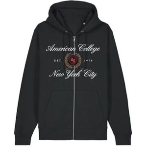 AMERICAN COLLEGE USA Sweat Zip Noir 8 Ans Decontracte, Noir, 8 ans