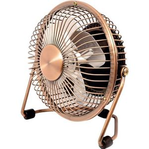 Prem-i-air 10,2 cm verstelbare mini-USB-bureauventilator met standaard, 360 graden draaibaar en stille werking voor gebruik in huizen, kantoren, computers