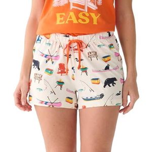 Little Blue House Dames nachtshorts, Aan het meer, XL, Op het meer.