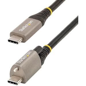StarTech.com USB C-kabel, 10 Gbit/s, 1 m, met schroefvergrendeling, USB 3.2 Gen 2 Type-C kabel, 100 W/5 A Power Delivery, DP Alt Mode, USB-C kabel met enkele schroef (USB31CCTLKV1M)