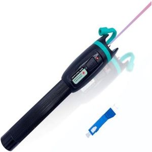 Elfcam® - Universele optische pen FTTH VFL, visuele foutenzoeker, levering met adapter SC mannelijk 2,5 mm naar LC bus 1,25 mm, glasvezelkabeltester SC FC St LC, 30 mW / 30 km