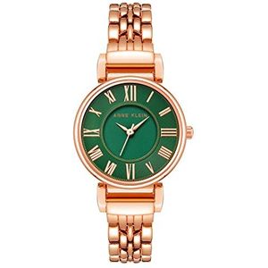 Anne Klein Horlogebandje voor dames, Roségoud/groen, Klassiek
