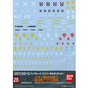 Bandai Spirits Gundam Decal GD28 HGUC Multiuse - Zeon MS 1 - kunststof model sticker # 2566005