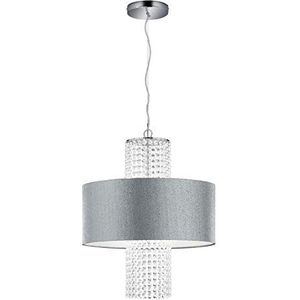 Reality Leuchten King R30483089 hanglamp met zilveren kap en acryl ophanging 3 x E27, transparant