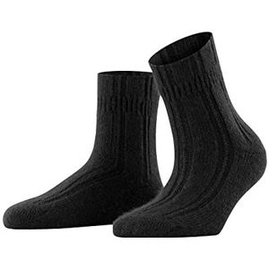 FALKE Bedsock Bed-sokken voor dames, wol, Angora, wit, zwart, meerdere kleuren, dik, warm, ademend, zonder patroon, winter, 1 paar, zwart (zwart 3009)