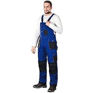 Leber & Hollman LH-FMN-B Werktuinbroek, 65% polyester, 35% katoen, 270 g/m² en Cordura-weefselversterking met kniebeschermers, blauw/zwart/grijs