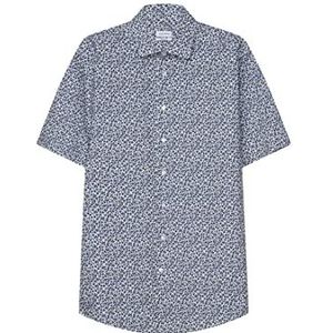 Seidensticker Zakelijk overhemd voor heren, regular fit, strijkvrij, Kent kraag, korte mouwen, 100% katoen, Blauw