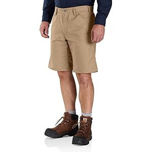 Carhartt Carhartt Rugged Professional™ Rugged Flex® werkshorts van canvas, casual pasvorm, herenshorts, Donker kaki groen