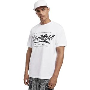 Southpole Heren T-shirt met korte mouwen in oversized look verkrijgbaar in 3 kleuren, S tot XXL, Wit