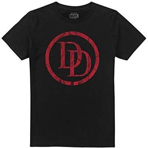 Marvel Heren T-shirt met Daredevil logo, Zwart