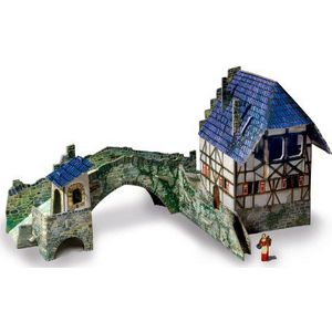 Keranova keranova258 27 x 20 x 14,5 cm Clever papier middeleeuwse stad brug 3D puzzel