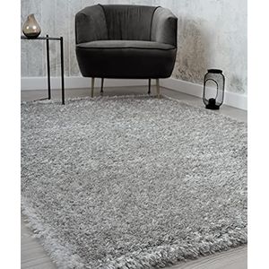 Mia´s Teppiche Fiona 80123 95 tapijt voor woonkamer, slaapkamer, zilver, 60 x 110 cm