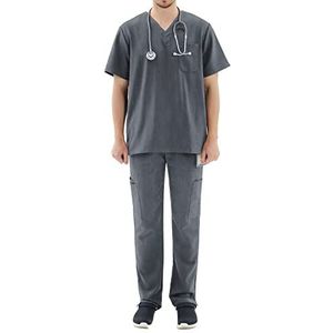 Misemiya - Uniform unisex blouse - medisch uniform met bovendeel en broek - ref. 8178, Grijs TRS
