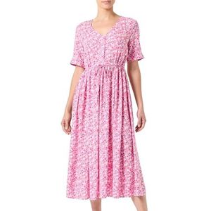 PIECES Pctala Ss String Tie Noos Bc Midi-jurk voor dames, Roze (Hot Pink)