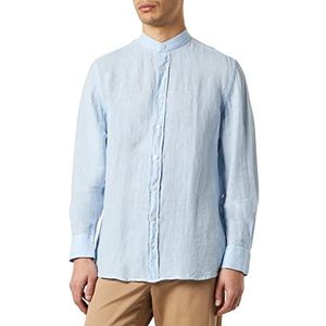 Hackett London Kleding van linnen, gekleurd P hemd voor heren, lichtblauw, XS, Lichtblauw