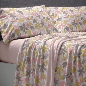 Burrito Blanco Koraal beddengoed, 150 cm bed (+ maten beschikbaar), winterlakens, design 766, kleur roze (150 x 190/200 cm)