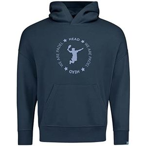 HEAD Padel Uniseks Hoodie Sweatshirt met capuchon, Navy Blauw