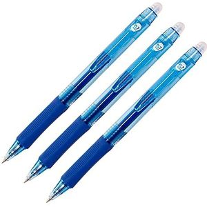 Raylu Paper® - Set van 3 uitwisbare pennen met hybride gel, kleur blauw en lijndikte 0,7 mm