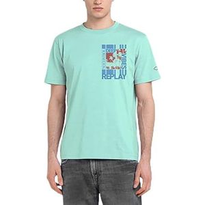 Replay T-shirt à manches courtes pour homme avec col rond, 189 Jade Green, S