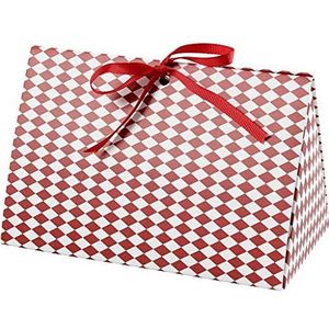 Creativ Company 26299 cadeauverpakking, rood, wit, 3 stuks - verpakking (geschenkverpakking, levering, rood, wit, rechthoekig, 150 mm, 70 mm)