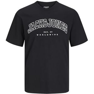 Jack & Jones Jjecaleb Varsity Tee Ss O-Neck Noos T-shirt voor heren, zwart.