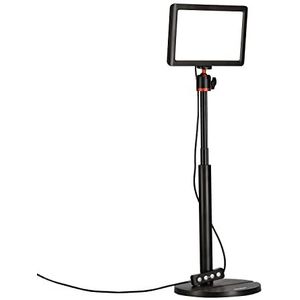 Rollei - Lumis Key Light - led-videolamp - met tafelstatief - met afstandsbediening op de kabel voor de verlichting van videostreams en conferenties - 28555 - zwart