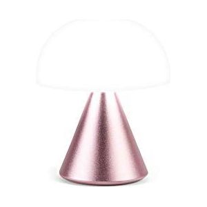 Lexon Mina Mini-led-nachtlampje, draadloos, oplaadbaar, gepolijst aluminium, klein formaat, roze