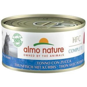 almo nature HFC Complete Natvoer voor volwassen katten Pompoen Tonijn (24 blikjes van 70 g)